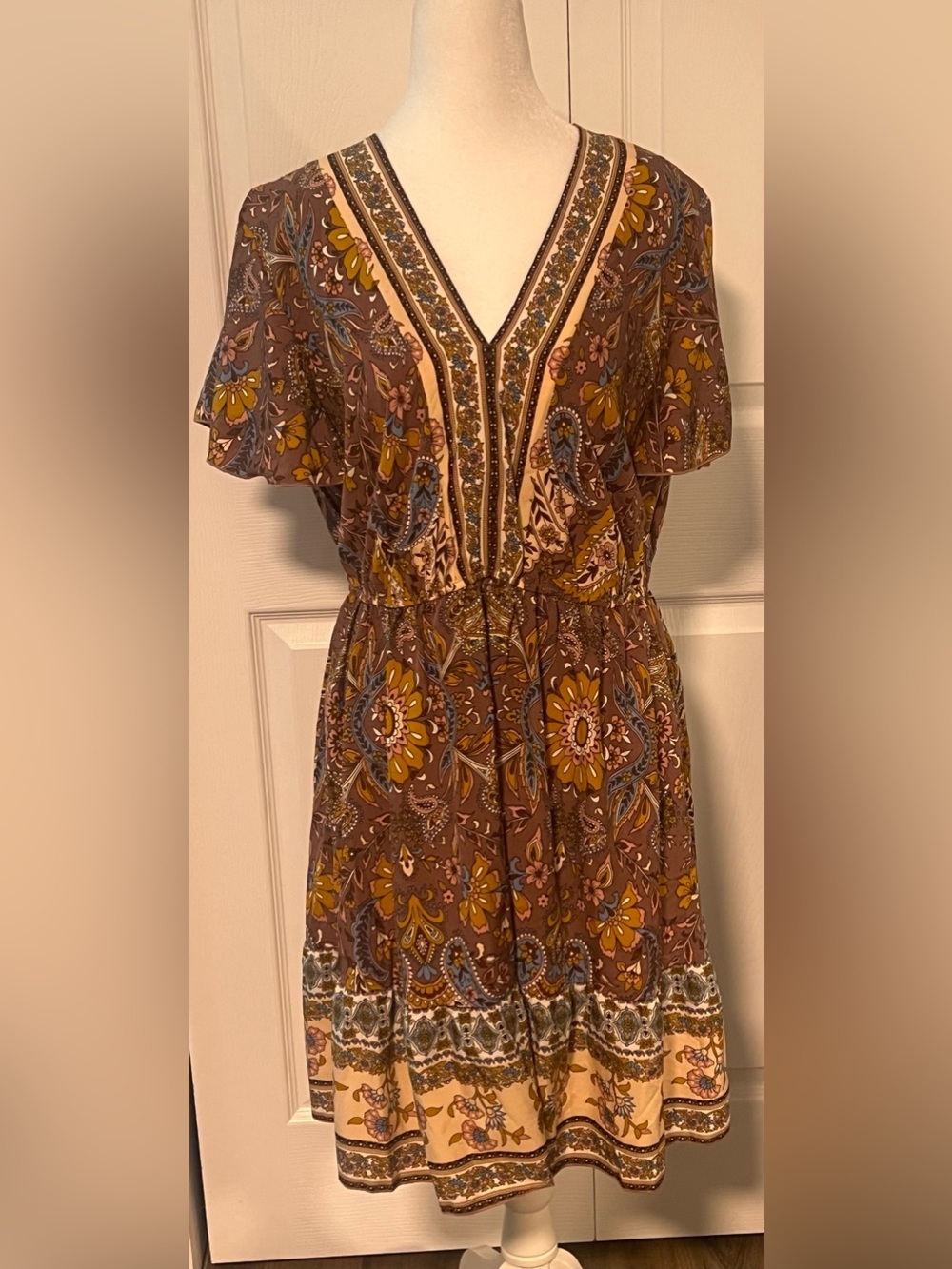 Cupshe V-Neck Boho Mini Dress
